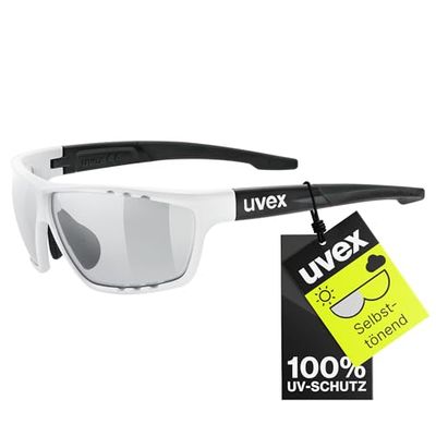 Uvex Sportstyle 706 V, óculos desportivos unissexo, fotocromáticos, antiembaciamento, branco preto matt/smoke, um tamanho