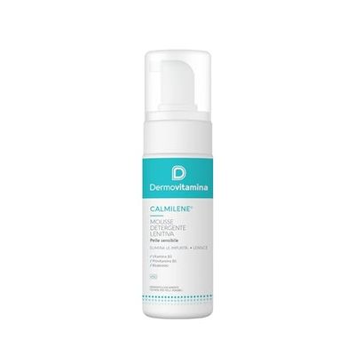 Dermovitamina Calmilene Mousse Detergente Lenitiva - Detergente Viso - Azione Struccante per Pelli Sensibili - Con Pantenolo, Niacinamide e Bisabololo - Note Agrumate - 150ml