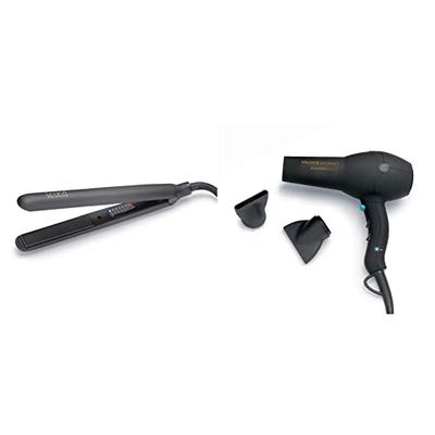 Diva Pro Styling Digital Straightener and Styler Onyx & Edit Veloce 3800 Pro Dryer Black 2200 W Professional Hairdryer with Ionic Conditioning