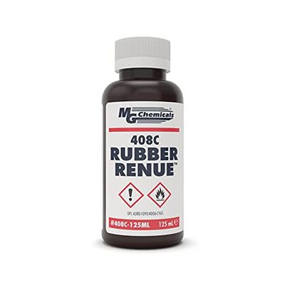 MG Chemicals 408C Rubber Renue, Cleaner, Clean Rejuvenate and Restore Rubber Seals, Trip, Belts, Platens and Rollers, 125ml Liquid Bottle