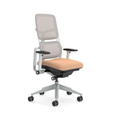 Steelcase Please Air, silla de oficina ergonómica con respaldo alto de malla regulable en altura y brazos regulables Caqui/Latte