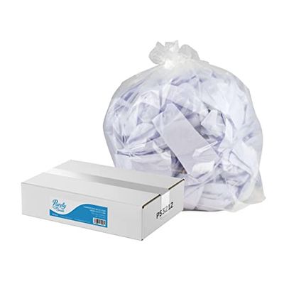 Blake and White Compactor Clear Sacks 25kg - Purely Smile Ultra Durable & Tear-Resistant Recyclable Bin Bags - Heavy Duty Bin Liners for Household, Office, and Kitchen - Box of 100 (PS3212)