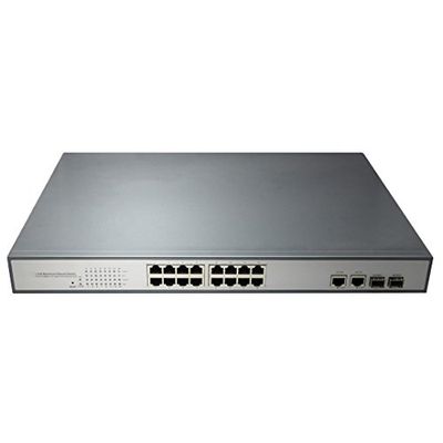 Strömbrytare POE PNI SWPOE16 med 16 portar 10/100 Mbps och 2 portar 10/100/1000 Mbps