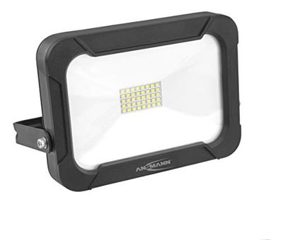ANSMANN Faretto da parete LED 20 W – Faretto IP54 resistente alle intemperie e alle temperature con cavo di collegamento a tre fili 20 cm, lampada da esterno 5000 K, luce bianca diurna universale
