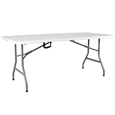 Home Vida Table Pliante de 1,8 m très résistante pour Camping, Buffet, Mariage, marché, Jardin, fête, Voiture, Stand de Pique-Nique, tréteau intérieur ou extérieur, poignée de Transport Pliable
