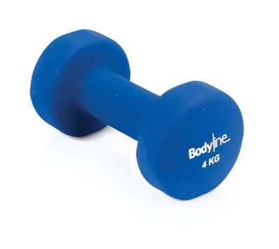 Gietijzeren halter bedekt met neopreen van 4 kg - schokbestendig en antislip - enkel - gym en HomeGym