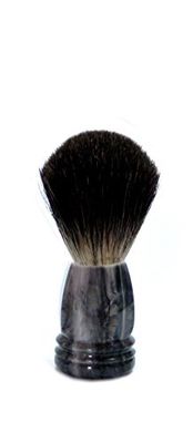 Golddachs Blaireau de rasage avec manche en plastique gris marbré et poils argentés 100 % naturels