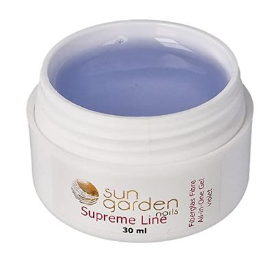 Sun Garden Nails Supreme Line Gel UV tout-en-un en fibre de verre Violet clair 30 ml – Gel de construction avec protection contre le jaunissement Top Coat Gel monophase