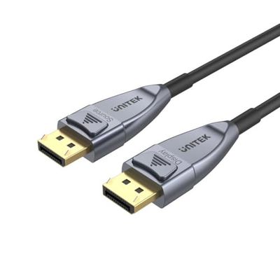 8K glasvezelkabel DisplayPort 1.4 5M (8K @60Hz, 4K @144Hz, 1440p @240Hz) | Gegevensoverdracht: 32,4 Gbit/s | Dynamic HDR, DSC 1.2, FEC, 32 audiokanalen, 3D
