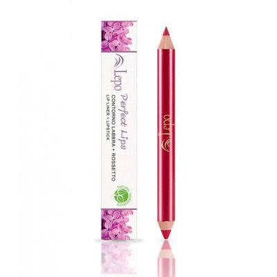 LEPO | Perfect Lips Contorno Labbra e Rossetto Due in Uno, N. 84 Rubino, Arricchito con Oli e Cere Vegetali, Labbra Perfette in un Solo Gesto di Bellezza