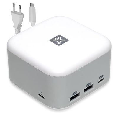 XtremeMac X-Cube Pro USB-C Docking station – Potente hub USB 6 in 1, adattatore USB C per MacBook e laptop, hub USB C da 130 W, USB-A, HDMI 4 K, Ethernet, ideale per la configurazione moderna