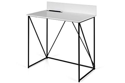 TENZO 1401 – 801 Tell Oficina Madera/botonera MDF/Acero Blanco/Negro 80 x 48 x 75 cm