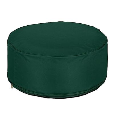 Relaxdays Taburete Hinchable Exterior, Asiento Camping y Jardín, Banquillo Redondo, Reposapiés Camping, 26x56cm, Verde