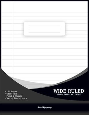 Wide Ruled Lined Paper Notebook (Grayscale Feint & Margin): Professional Ruled Composition Book (120 Pages, 8.5 x 11 in) for Work, Study & Everyday Notes