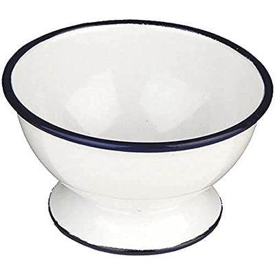 Ibili 903812 Bol avec Pied, Porcelaine, Blanc/Bleu, 14 x 14 x 8 cm