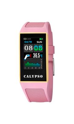 CALYPSO Montre modèle K8502 / 1 de la Collection SMARTWATCH, boîtier 23,80/41,30 mm avec Bracelet en Caoutchouc Rose pour Femme K8502/1