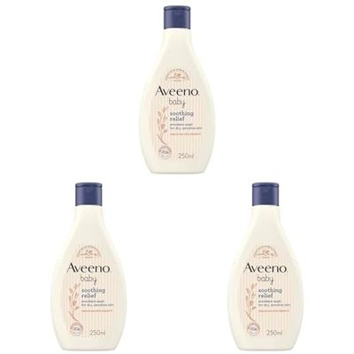 Aveeno Baby Soothing Relief Emollient Wash 250 ml (Packaging May Vary) (Pack of 3)