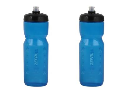 ZEFAL Pack Sense Soft 80 - Set di due Borracce Bici e MTB - Borraccia Ciclismo e Sportiva Flessibile e Inodore - Borraccia Bici Senza BPA - Tappo in Silicone - Blu Trasparente, 2 x 800ml