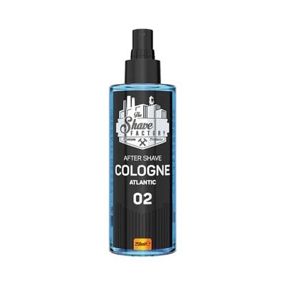 The Shave Factory Cologne Atlantic Aftershave Spray - Note Fresche E Marine, Rinfresca E Lenisce Viso E Pelle, Adatto a Tutti I Tipi Di Pelle - 8,45 Fl Oz/250 Ml