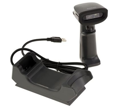 KALEA-INFORMATIQUE Douchette Scanner Lecteur de Codes Barre 1D Type EAN et de Codes 2D Type QR Code. sans Fil, portée 100m, Batterie Rechargeable sur Socle