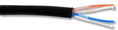 Pro Power 2PRCCSBLK Telephone Cable, 2 Pair, Black, 100 m