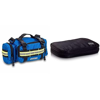 Elite Bags, EMS, Riñonera de rescate, Botiquín primeros auxilios, Azul Royal + PHIAL´S Ampullarium (negro)