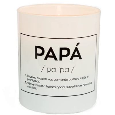 Kaars met spreuk 'Papá' in wit (Spaans)