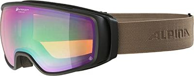 ALPINA Unisex – vuxna, DUBBEL JACK PLNT Q-LITE skidglasögon, svart-sand matt, en storlek