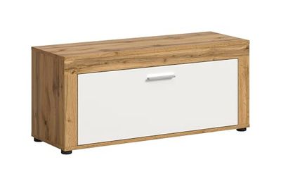 xonox.home Garderobe Jam X8BK6631 - Panchina in rovere Wotan, 100 x 44 x 35 cm, colore: Bianco