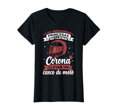 Motero Regalo Motociclista Biker Girl Mujer Casco De Moto Camiseta