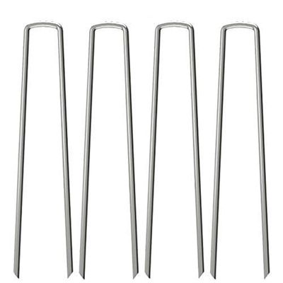 OK5STAR Paquete de 50 estacas de jardín de 12 Pulgadas, Grapas de jardín Resistentes, estacas galvanizadas para Tela de Paisaje, Grapas de Tierra para anclar Tela de Barrera de Malas Hierbas