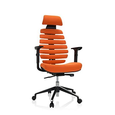 hjh OFFICE Stoel, stof, oranje, 131 x 65 x 53 cm