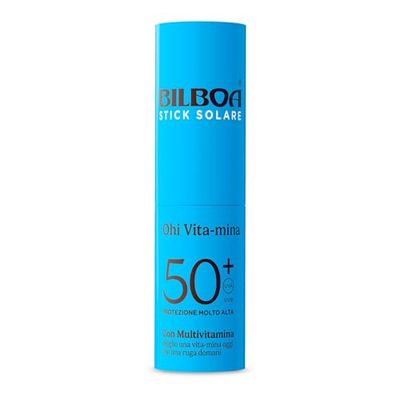 Bilboa Ohi Vita-mina Stick Solare SPF 50+, con Multivitamina, Meglio una Vita-Mina Oggi che una Ruga Domani, Resistente all'Acqua, Dermatologicamente Testato - 200 ml