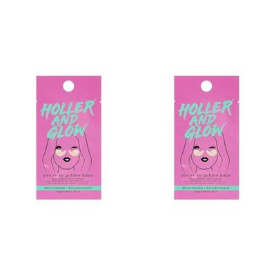 Holler and Glow You're So Golden Babe, Glitter Hydrogel Under-Eye Masks (Pack of 2)