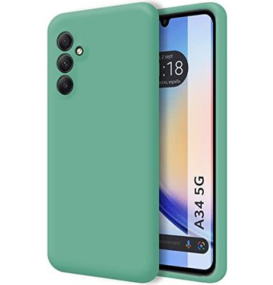 Tumundosmartphone Funda Silicona Líquida Ultra Suave para Samsung Galaxy A34 5G Color Verde