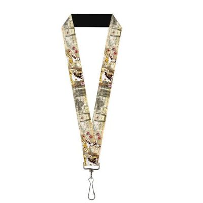 Buckle-Down Unisex-Adult's Lanyard-1.0"-Belle Sketch Poses/Story Script Key Chain, Multicolor, One Size