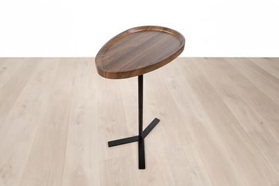 MESA MADERA PIE METAL NEGRO