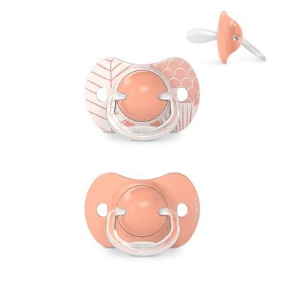 Suavinex, Dreams Fopspeen met fysiologische speen van siliconen SX Pro, voor baby's vanaf 18 maanden, platter en flexibeler, respecteert de mondontwikkeling, Dreams Pink
