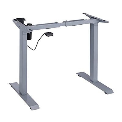 relaxdays Pied de Bureau réglable en Hauteur, électrique, Extensible, tréteau, 71-121 cm, Cadre Table, Acier, Gris