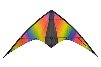 Schildkrot Stunt Kite 160, Cometa Acrobática de Dos Líneas, +12 años, Incl Bobinadora, Escala Beaufort 2-6, 970449, 80x160cm, Cordones de Poliéster de 45 KP, 2x30m