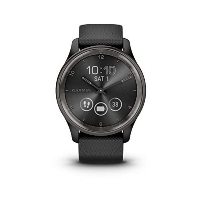 Garmin Vivomove Trend, Elegante Smartwatch Híbrido de 40 mm con Sofisticado Aspecto Analógico, Bisel de Acero Inoxidable y Funciones Inteligentes, Negro