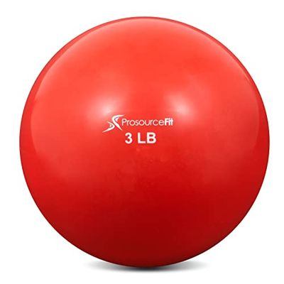 ProsourceFit Weighted Toning Balón de Ejercicio, Unisex-Adult, Red, One Size