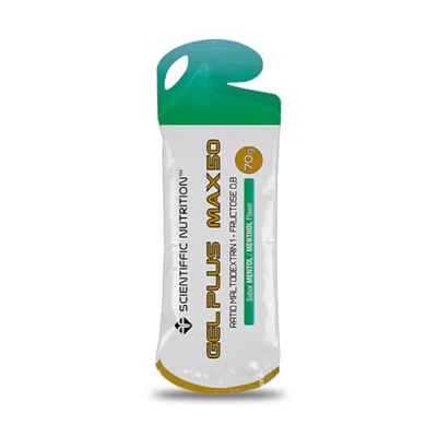 Scientiffic Nutrition - Gel Plus Max, Gel Energético con Carbohidratos, Para Ciclismo y Running, con un Ratio 1:0,8 de Maltodextrina - Fructosa Absorviendo más Carbohidratos - Sabor Mentolado, 70g