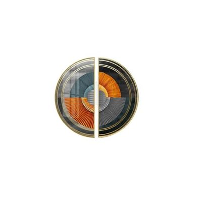 Romimex Lot de 2 Tableaux Multicolores Acrylique Bois Aluminium Abstrait 70 x 70 x 3 cm