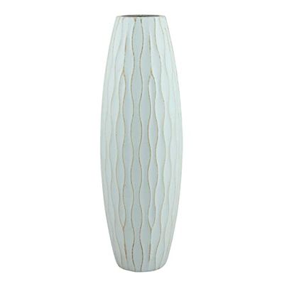 Stonebriar Madeira alta com textura vintage azul oceano pálido vaso, 30,5 cm