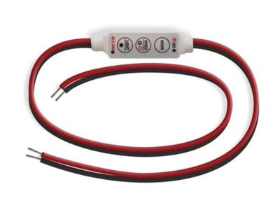 Velleman Mini dimmer LED per strisce LED monocolore, accensione e spegnimento luci LED, lampade LED, 9 livelli di oscuramento, effetti dissolvenza e flash, funzione di memoria, max. 5 A, 12 V / 24 V