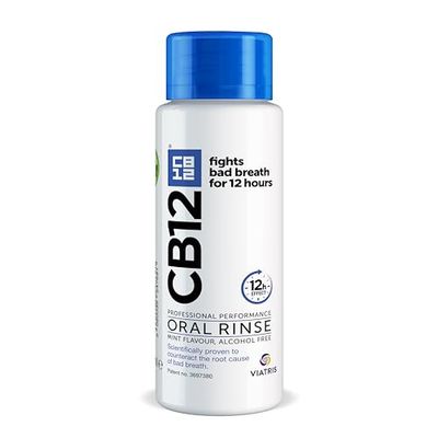 CB12 Collutorio Quotidiano, Senza Alcool, Combatte Alito Cattivo, Effetto 12 Ore, con Fluoruro, Senza Alcool, 250 ml