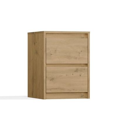 TOP E SHOP Topeshop K2 Table de Chevet Artisan 2 Tiroirs Chêne