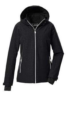Killtec Giacca da sci da donna con cappuccio e paraneve KSW 33 WMN SKI JCKT, nero, 44, 43418-000