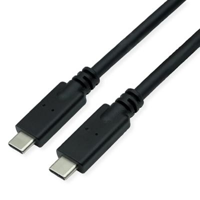 ROLINE USB 3.2 Gen 2 compatibele kabel, C-C, ST/ST, 10Gbit/s, Emark, 100W, zwart, 5m